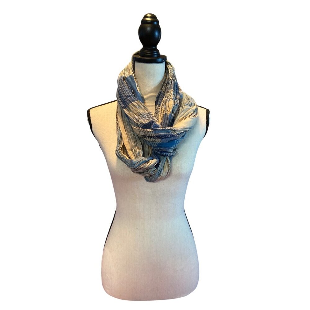 Womens Pashmina Silk Striped Scarf Beige Green 62 inches Long